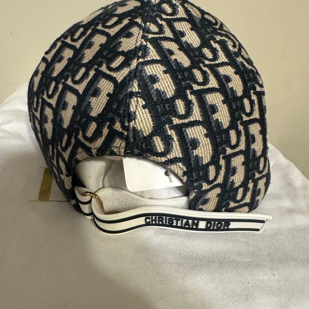 Dior Navy and Beige Monogram Hat - Picture 2 of 5